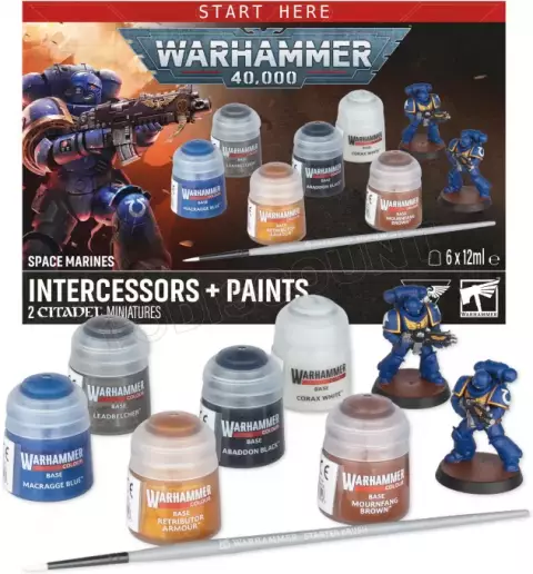 Warhammer 40,000 - Space Marines: Intercessors + Paints - Stolová hra