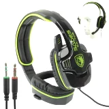 Herní stereo sluchátka s mikrofonem Sades SA708 (černo-zelená)