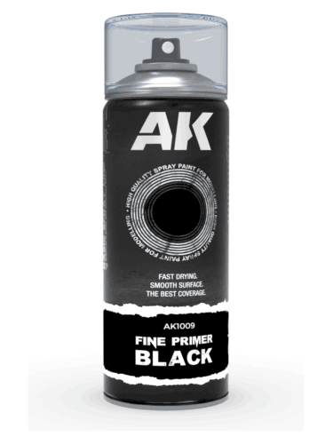 Sprej AK Fine Primer Black Spray - základná farba, čierna