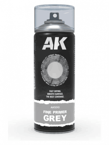 Sprej AK Fine Primer Grey Spray - základná farba, šedá