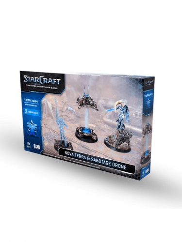 Figúrková hra StarCraft - Tabletop Miniature Game - Terran - Nova Terra & Sabotage Drone (3 figúrky)
