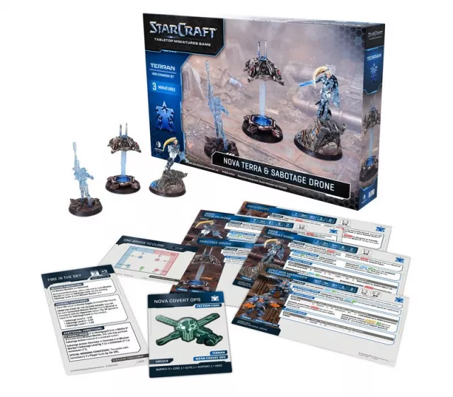 Figúrková hra StarCraft - Tabletop Miniature Game - Terran - Nova Terra & Sabotage Drone (3 figúrky) - Dobrodružná stolová hra