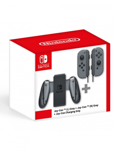Ovládače Joy-Con - Grey + Joy-Con Charging Grip (SWITCH)