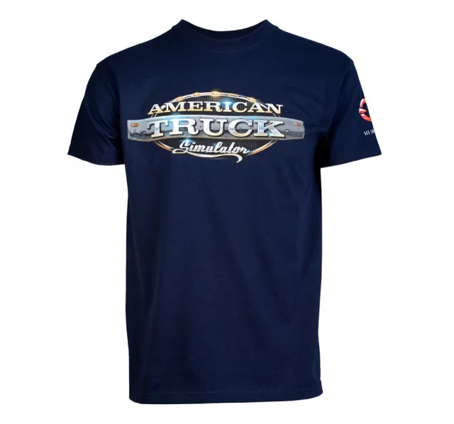 Tričko American Truck Simulator - Modre s logom 