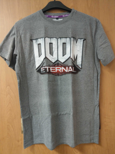 Tričko Doom: Eternal - Logo, svetlosivé 