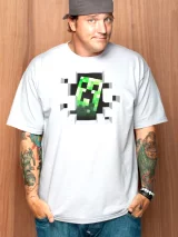 Tričko Minecraft: Creeper Inside PREMIUM - šedé (americká veľ. S / európska S-M)