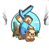 Tričko Minecraft Pig Riding (americká veľ. detské S)