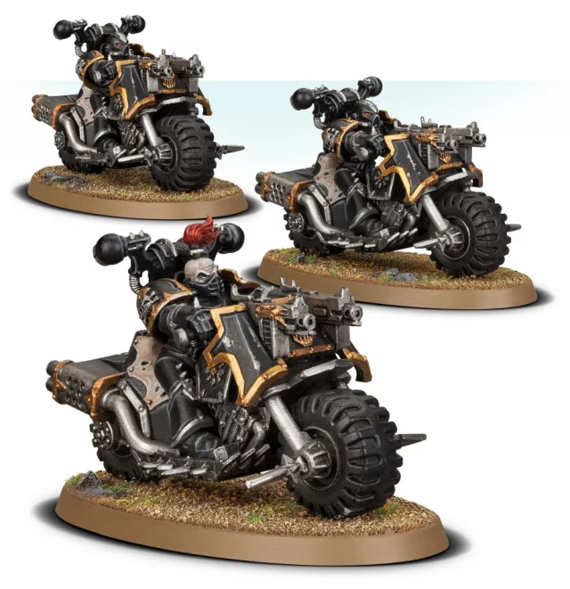 W40k: Chaos Space Marines - Bikers (3 figúrky)