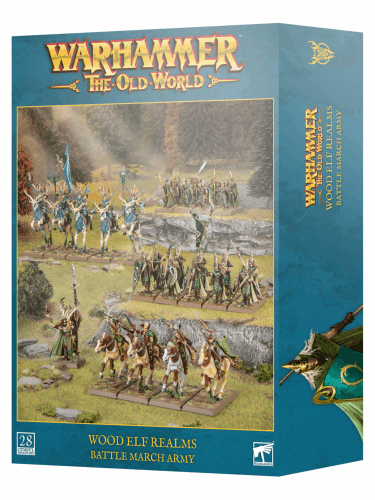 Warhammer The Old World - Wood Elf Realms - Battle March Army (28 figúrok)