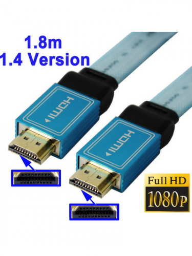 Kábel HDMI 1.4 (plochý, dĺžka 1,8m, pre 3D i Ethernet) (PC)