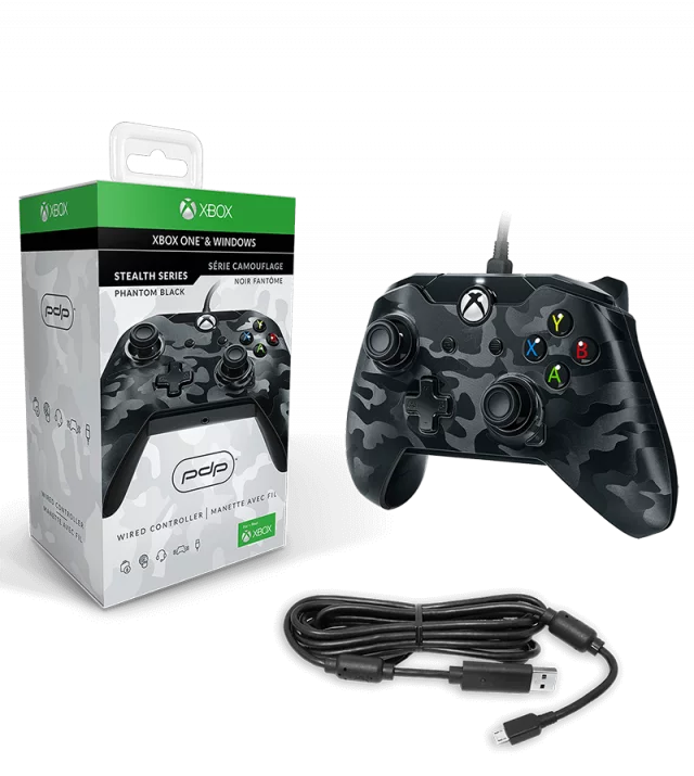 Ovládač drôtový PDP pre Xbox One a Windows - Black Camouflage